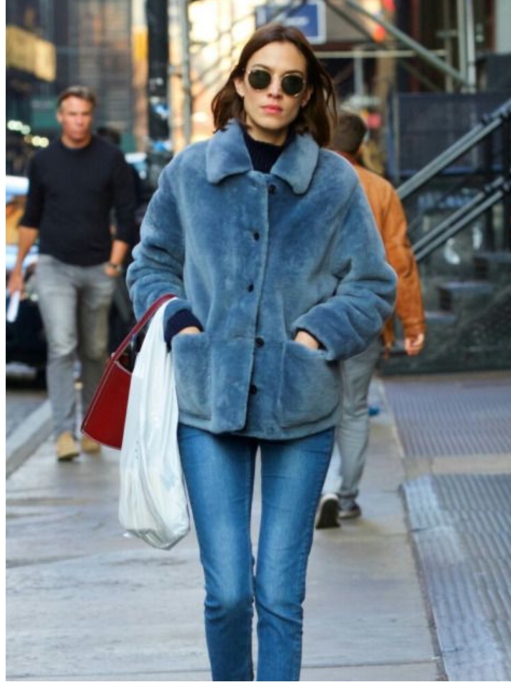 Marks & Spencer Blue Teddy Faux-Fur Coat - Women’s Plush Jacket